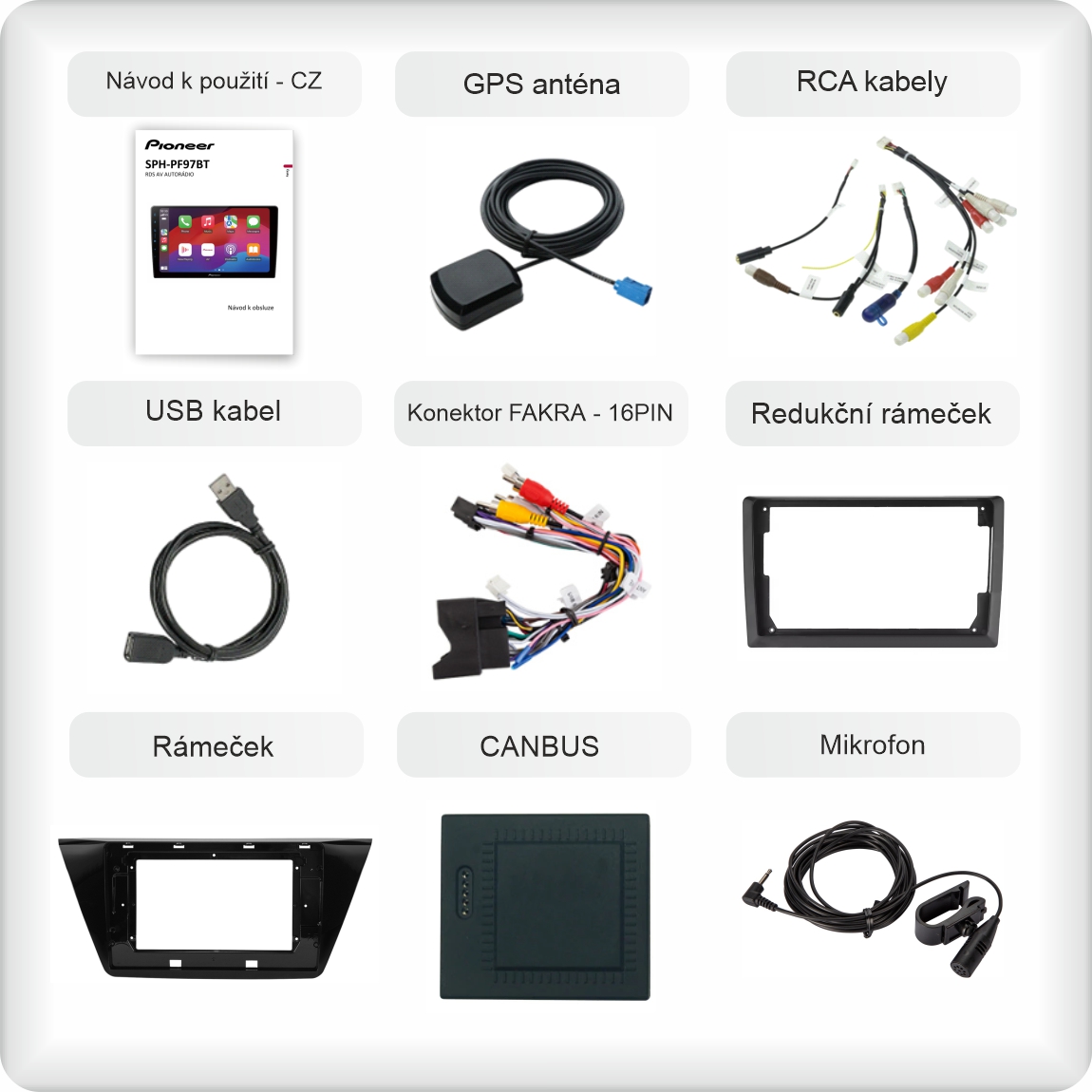 CZ příslušenství pro autorádio Pioneer SPH - PF97BT pro Volkswagen Touran II carplay a android auto evtech_cz